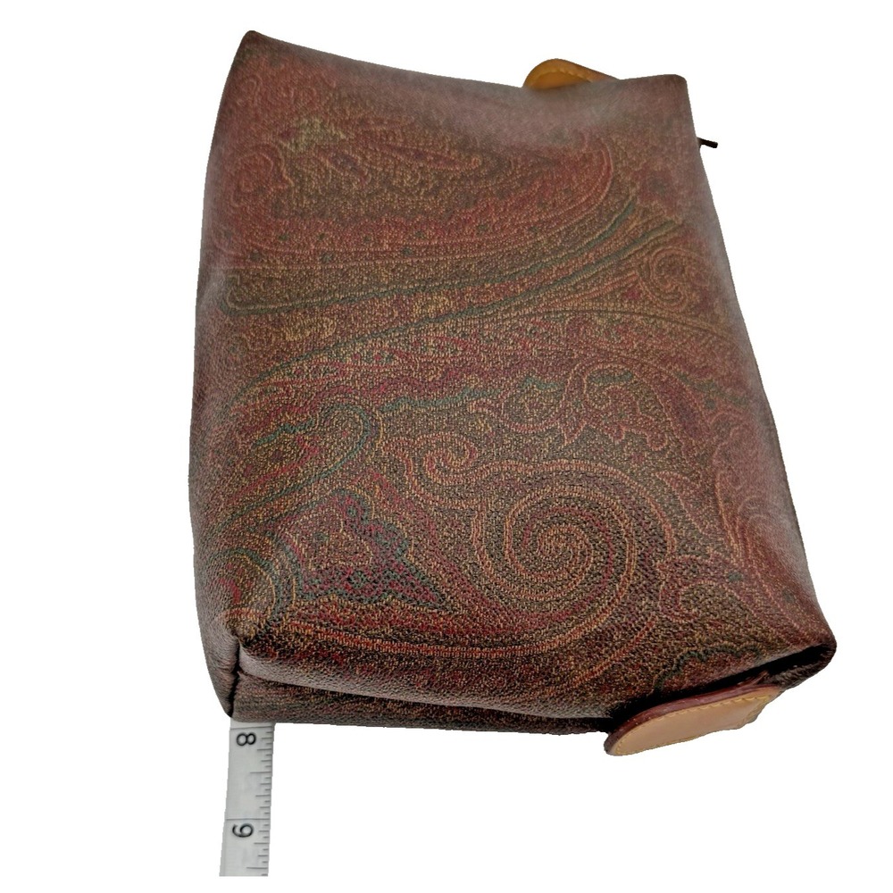 Authentic Etro Paisley Cosmetic Bag Italy Multicolor Makeup Pouch Zip Clutch - Picture 10 of 16